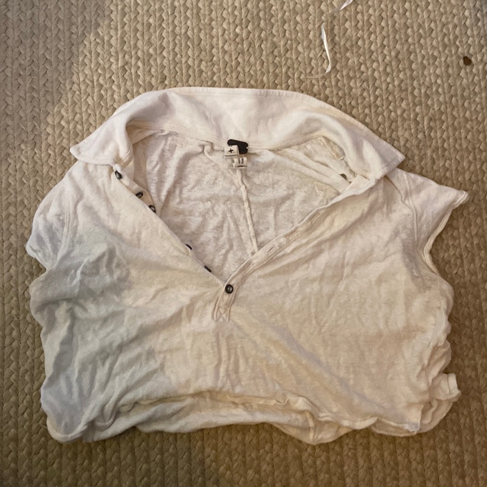 crop collar free people crème top